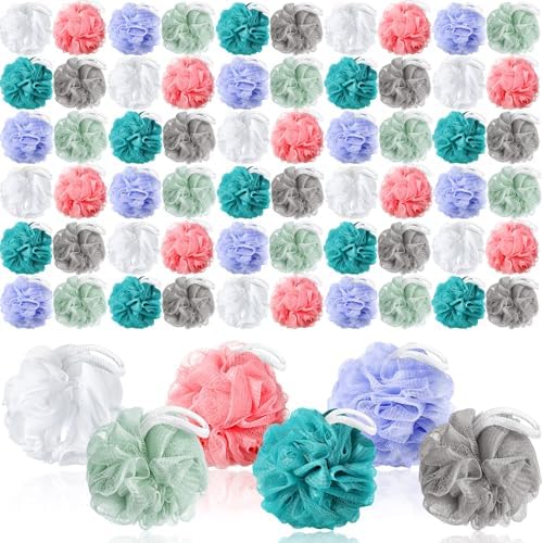 Umigy 36 Pcs Bath Sponge Shower 40g Loofahs Bulk Bath Luffas Exfoliating Body Scrubber Pack Soft Colorful Mesh Balls Puff Bathing Accessories for Men and Women Exfoliating Sponge