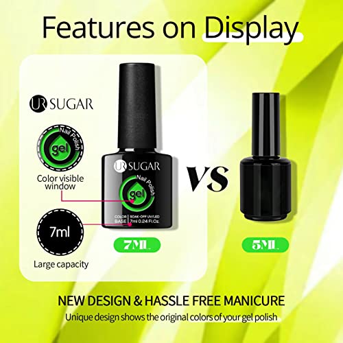 UR SUGAR Neon Gel Nail Polish Set, 12 Colors Hot Pink Orange Yellow Green Blue Red Purple Neon Pastel Color Spring Summer Nail Polish Kit Fluorescent Gel Polish Set for Home DIY Manicure Nail Salon