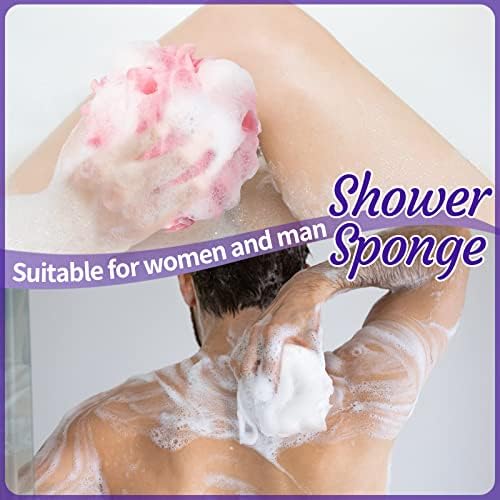 Umigy 36 Pcs Bath Sponge Shower 40g Loofahs Bulk Bath Luffas Exfoliating Body Scrubber Pack Soft Colorful Mesh Balls Puff Bathing Accessories for Men and Women Exfoliating Sponge