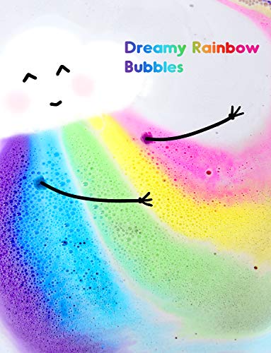 Somall Ribivaul Rainbow Bath Bombs XXXL Size 6.5 oz 3 Handmade Bath Bombs with Natural Ingredients, Bath Bomb for Kids with Colorful Bubbles, Great Gift Idea for Halloween, Christmas