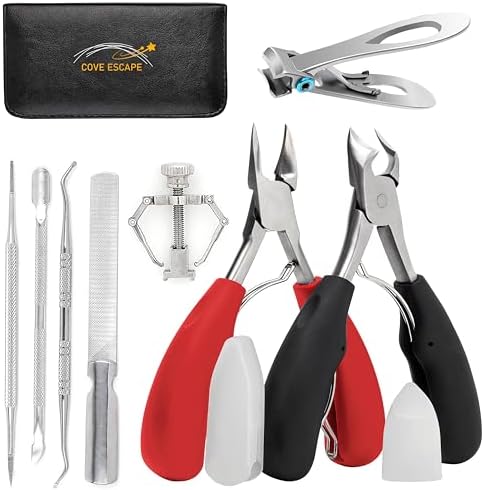 Toenail Clippers for Seniors Thick Toenails- Heavy Duty Podiatrist Ingrown Toe Nail Cutter for Men, Professional & Adults - Easy Grip Handle Stainless Steel (Large, 8, Count)