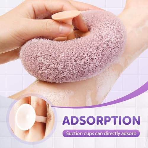 Super Soft Sunflower Suction Cup Bath Ball, 2025 Upgraded 2-in-1 Exfoliating Shower Brushes, Sponge Mesh Pouf Shower Ball with Suction Cup for Men and Women (Set 1)