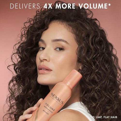 Nexxus Travel Hairspray and Mousse Bundle – Comb Thru Flexible Hold Hairspray (1.5 Oz) 2-Pack + Volume Medium Hold Mousse (2 Oz) 2-Pack, Anti-Humidity, Frizz Control, Rose Fragrance