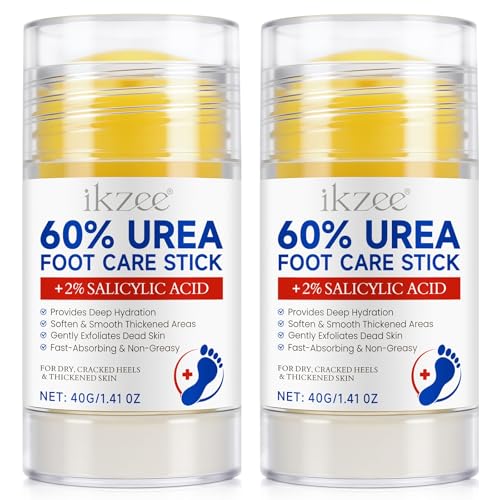 Urea 60 Percent Foot Cream Foot Care Stick Moisturizer for Dry Cracked Heels Feet Knees Elbows Hands, Foot Lotion Hydrates & Nourish Softens Skin Exfoliates Dead Skin Women and Men - 2PCS