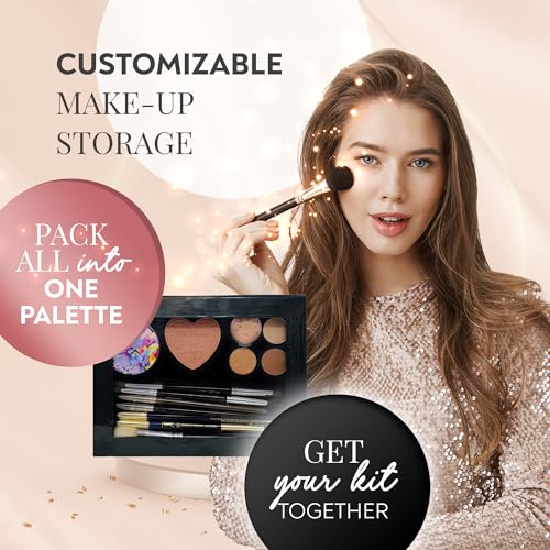 Extra Large Deep Black Empty Magnetic Makeup Palette with Clear Window