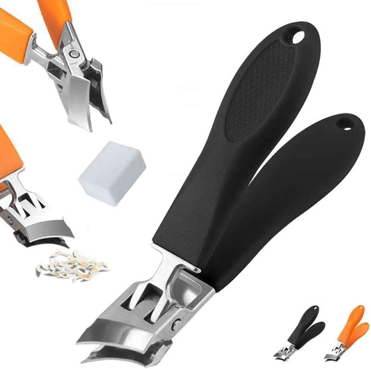 Wide Jaw Opening Anti-Splash Slanted Nail Clipper, 2025 Upgrade Fingernail and Toenail Clippers Clippers for Ingrown Nails, Curved Toenail Clippers Wide Jaw Toenail Clippers (Black)