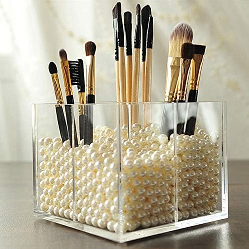 Makeup Beads for Brushes,AIYoo Art Faux Pearls 1500 pcs for Lipstick, Mascara, Eyeliner,Makeup Brush Holder Organizer, Highlight Plastic Round Pearls,Diameter 8mm