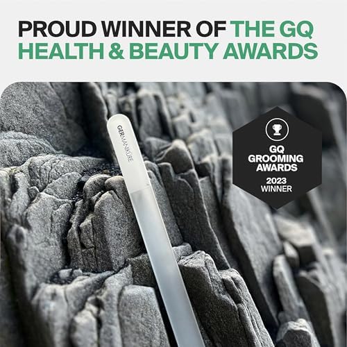 GERMANIKURE Glass Nail File in Suede Sleeve - Stay Curious - Professional Crystal Nail File for Natural Nails - Ideal Manicure & Pedicure Tool for Smooth, Easy Shaping - Nail Care Gift