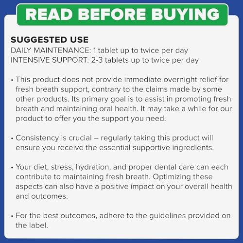 Tuthi Oral Probiotics for Mouth Bad Breath Treatment for Adults - Dental Probiotics for Teeth and Gums - Oral Health Probiotics - 60 Lozenges Peppermint Flavor