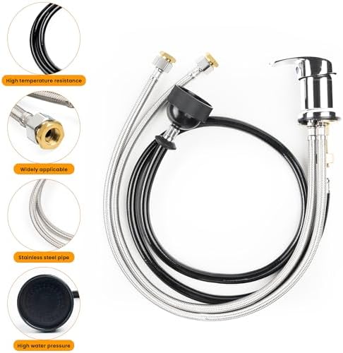 Professional Beauty Salon Shampoo Sink Bowl Faucet and Sprayer Kit with Vacuum Breaker and Flexible Spray Hose - Chrome Finish