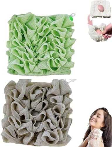 Wash Cloth Loofah Combo, Leefa Loofah, The Soft Loofahs and Washcloth, Loufee, 2 in 1 Bath Loofahs Sponge, for Cleansing and Smooth Skin