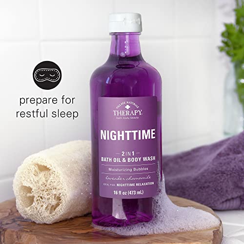 Village Naturals Therapy, Foaming Bath Oil and Body Wash, Nighttime Relief, 16 oz, Pack of 2