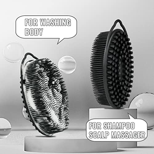 Silicone Loofah Exfoliating Silicone Body Scrubber Set of 3 Soft Body Exfoliator Bath Sponge Shower Loofah Scrubber Brush for Sensitive Kids Women Men All Kinds of Skin