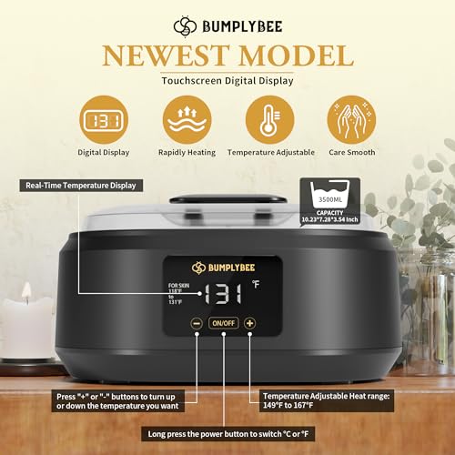 Paraffin Wax Machine for Hand and Feet - 3500ml Hot Wax Hand Wax Machine with 8 Pcs Ginger Paraffin Bath Wax, Foot Wax Paraffin Foot Care Kit, Hand Wax Machine, Moisturizing and Exfoliating