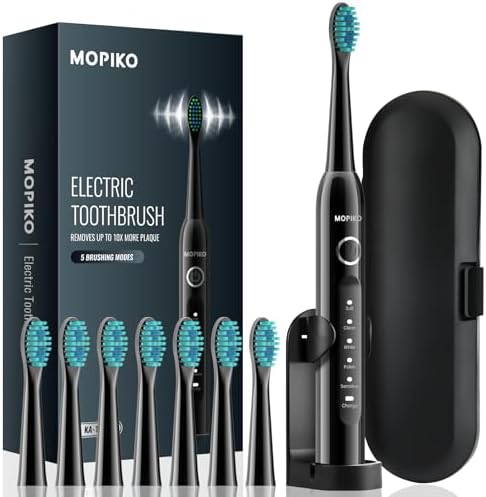 Sonic Electric Toothbrush for Adults, Rechargeable Electric Toothbrushes with Case, Travel Toothbrush Set, Power Toothbrush with Holder, USB C 5 Modes, 2.5 Hours Charge for 120 Days