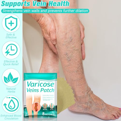 2pc Varicose Veins Treatment for Legs – Professional Varicose Veins Cream & Patch, Naturally Improves Leg Appearance