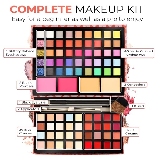 Toysical 2-Tier Makeup for Teens 10-12 - Kids Makeup Kit for Girl - Real, Washable, for Teen Girls or Women - Non Toxic Gift Set 86 Colors Full Starter Kit for Teenagers