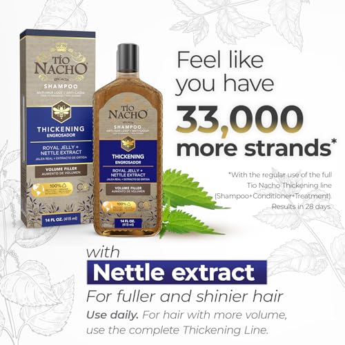 Tio Nacho Thickening Hair Care Bundle - Shampoo, Conditioner, and Treatment, Strengthening System for Fine Hair