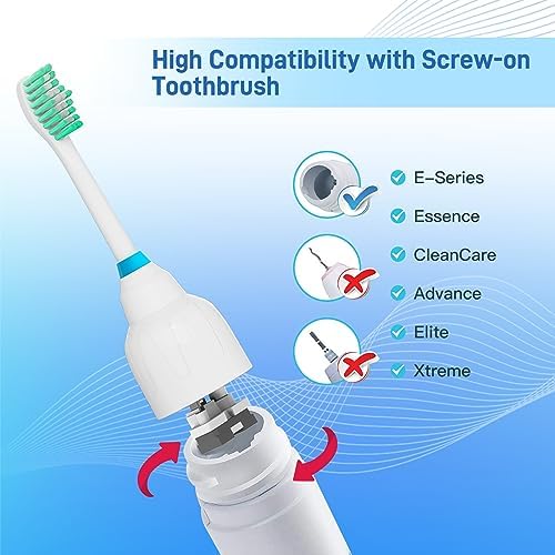 Replacement Brush Heads Compatible with Philips Sonicare Screw-on HX7022 HX7023 Essence E-Series Electric Toothbrush - Refills Heads for HX5610, 6 Packs