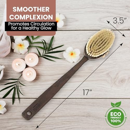 Made in Germany Since 1869 - Frist Cut 100% Boar Bristle Body Brush, Gently Exfoliates Skin for a Softer, Smoother Complexion, Dry Brush Body Scrubber Helps Promote Circulation for a Healthy Glow