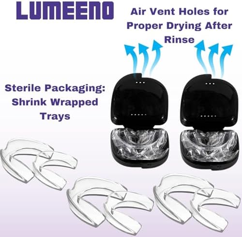 Mouth Guard for Grinding Teeth at Night Guards for Teeth Grinding 8-Pack (2 Sizes) and 2 Travel Cases Trimmable Design Hot Water Fit Mouthguard for Tooth Protection