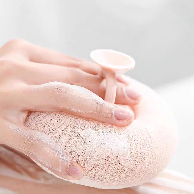 Super Soft Sunflower Suction Cup Bath Ball, 2025 Upgraded 2-in-1 Sunflower Ball Exfoliating Bath Sponge Cleaning Brush, Mesh Shower Body Sponge Accessories for Women, Men Shower (4 Color)
