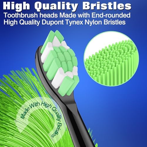 Replacement Heads for Philips Sonicare Toothbrush, Replacement Brush Heads Compatible with Phillips Sonicare Electric Toothbrush, 10-Pack, Black