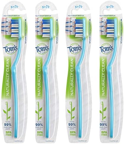 Tom's of Maine Naturally Clean Toothbrush, Soft, 4-Pack