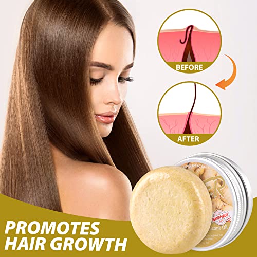 Ginger Hair Regrowth Shampoo Bar, Natural Organic Ginger Shampoo Soap for Anti Hair Loss,dandruff,itching, Promotes Hair Growth, 5 Pack (2 Fl Oz each)