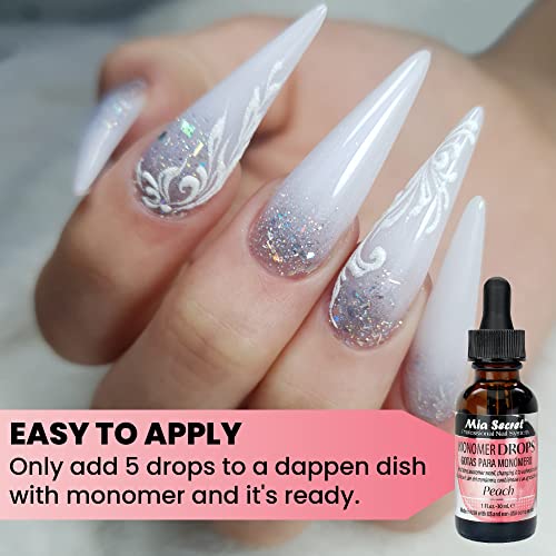 Mia Secret Monomer Drops - Peach Scent - 1oz - Odor Neutralizer - Liquid Acrylic