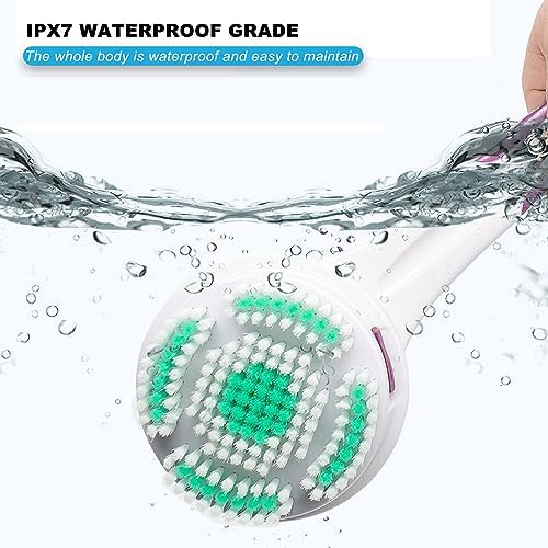 Electric Body Brush,5 Attachments Brush Heads Electric SPA Spin Scrubber for Shower Bathing Cleansing Wash Deep Cleaning with Silicone Rechargeable IPX7 Waterproof