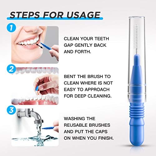 RAZOKO Interdental Brush, Flossing Head,Easy Use Tooth Cleaning Tool 176 Count (2.5mm/3mm)