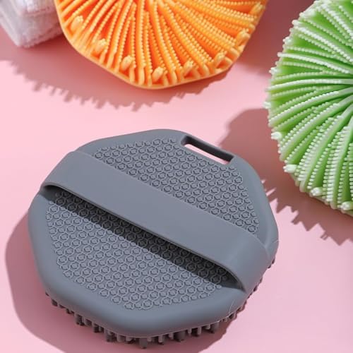 2Pcs Silicone Body Scrubber, Exfoliating Body Scrubber for Sensitive Skin, Silicone Scrubber Body, Silicones Body Brush for Showering, Charcoal