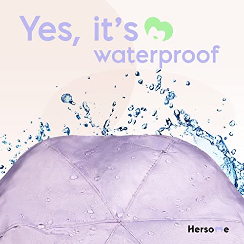 Premium Shower Cap for Women - 1000+ Showers, 100% Waterproof, Double-Sided, Large Shower Cap For Long Hair & Great For Curls (Anti-Frizz Terry Cloth Lining) (Lilac)