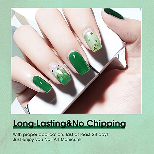 VENALISA 12pc Green Gel Nail Polish Set, Sage Emerald Mint Olive Light Green Color Nail Polish, High Gloss Soak Off Gel Nail French Nail Manicure Salon DIY