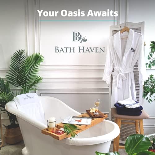 Bath Haven Bath Pillow for Bathtub - Full Body Mat & Cushion Headrest for Women and Men, Luxury Pillows for Neck and Back in Shower Tub or Jacuzzi - Powerful Suction Cups - Spa Accessories (Deluxe)