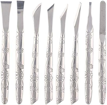 Watris Veiyi 8PCS Foot Shaver Pedicure Tool, Pedicure Knives Set, Stainless Steel Dead Skin Removal Kit, Foot File Callus Nail for Women Men Care Feet