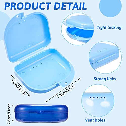 Sherr 120 Pcs Dental Retainer Case with Holes 12 Colors Denture Case Mouth Guard Holder Multicolored Retainer Holder False Teeth Container for Travel Office Home