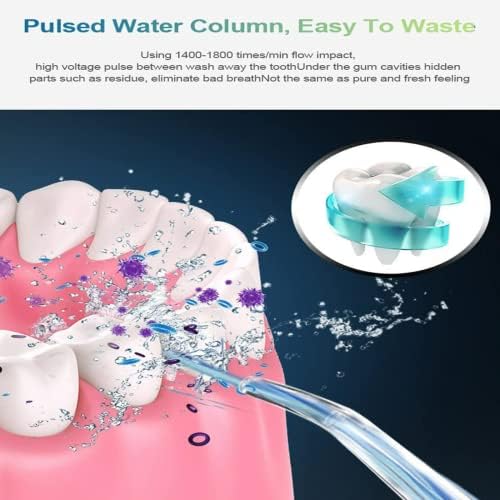 Water Dental Flosser Teeth Irrigator with 3 Modes Cordless Water Teeth Cleaner with 4 Replace Sprinkler Head IPX7 Waterproof Rechargeable Portable for Travel Home Braces Bridges Care (Multicolor)