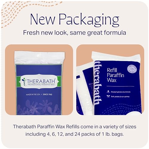 Therabath Paraffin Wax Refill - Thermotherapy - Use to Relieve Arthritis Discomfort, Stiff Muscles, & Dry Skin - for Hands, Feet, Body - Deeply Hydrates & Protects - Made in USA, 4 lb. ScentFree