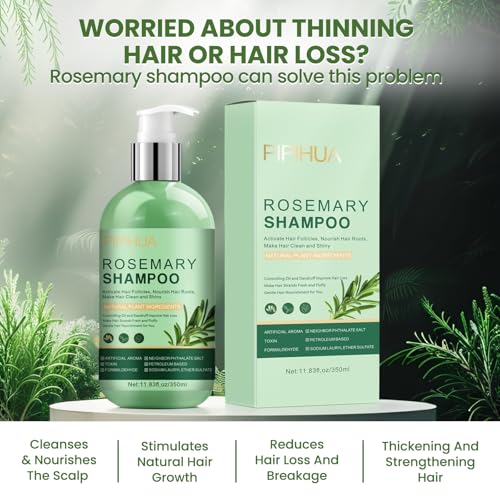 Rosemary Shampoo for Hair Growth: Thickening & Regrowth Formula for Women & Men - Rosemary Mint Strengthening Shampoo with Tea Tree Oil Biotin for Thinning & Loss Hair & Dry Damaged Care
