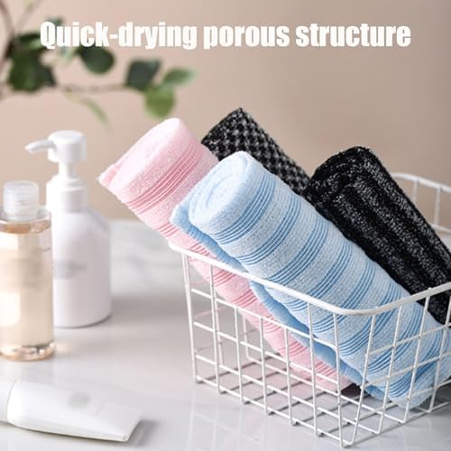 Exfoliating Shower Towel, Bath Cloth Exfoliating, Exfoliating Towel, Back Exfoliator Towel, Travel Friendly and Quick Drying, for Men and Women (4Pcs)