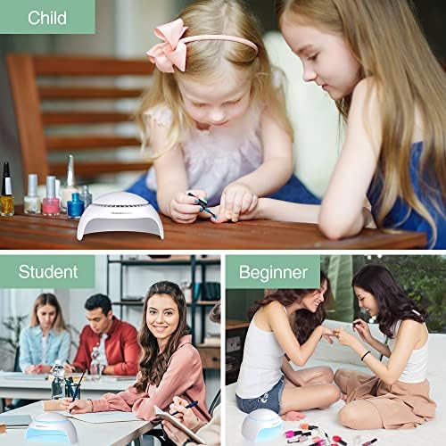 TOUCHBeauty Nail Dryer for Kids Teens Beginners: LED Fan & Light, Safe, Battery Powered, Non-Hands Tanned Version (TB-2130)