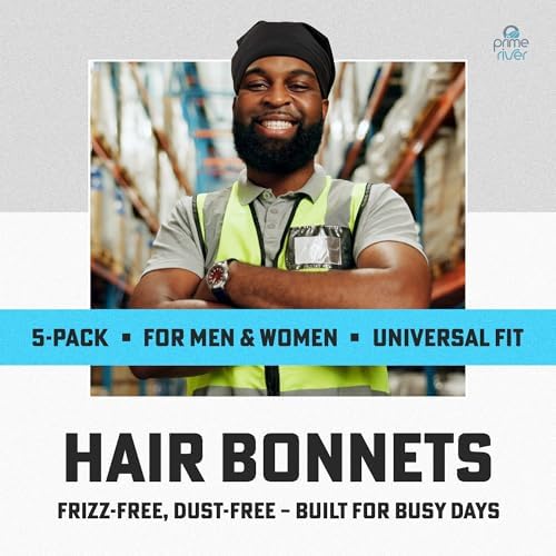 Unisex Dreadlock Cap | Hair Bonnet for Sleeping | Prevents Frizz & Breakage | Hair Protection from Dust and Debris | Sleep Caps - 5-Pack | PRIMERIVER