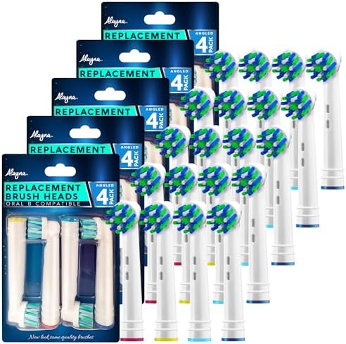 Replacement Brush Heads for Oral B- Pack of 20 Cross Generic Electric Toothbrush Heads for Oralb Braun- Crossact Toothbrushes Compatible with Most Oral-B Bases- Quality Action Bristles