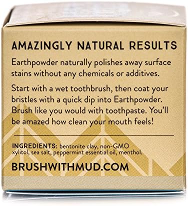 Redmond Earthpowder, All Natural Tooth and Gum Powder Bentonite Clay, Peppermint