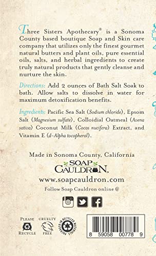 Three Sisters Apothecary 20 oz. Bath Salt Soaks (Unscented with Oatmeal and Coconut Milk)