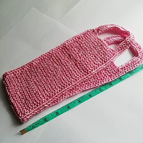 Exfoliating Knitted Back Scrubber Handles Two Sides Body Shower Deep Cleans Skin Massages Invigorating Blood Circulation Men Women One Size Japanese Bath Wash Scrub Cloth (Pink)