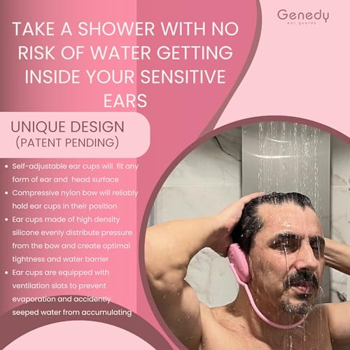 Ear Covers for Shower, Heat and Hair Dye Protection - Pink - Waterproof Ear Covers for Washing Hair - Reusable Silicone Ear Caps For Hair Dye - Ear Protectors From Heat Styling and Dryer