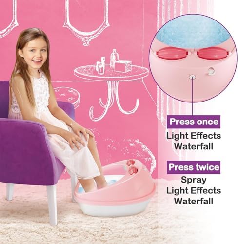 Spa Day Gift Set for Girls, Christmas Birthday Gift Nail Art Salon Sensory Beads Foot Spa Accessories Kit, Foot Soak Tub for Ages 5 6 7 8 9 10-12 Year Old Girl Gifts (girls)
